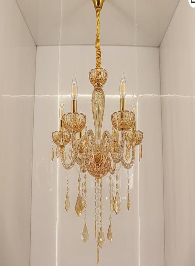Bemisall Chandelier Modern K9 Crystal Chandelier Lighting, Clear Crystal Ceiling Light Fixture Pendant Lamp for Dining Room Bathroom Bedroom Livingroom - Image 3
